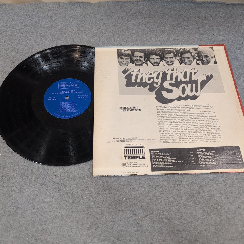Hovie Lister & The Statesmen They That Sow Vinyl LP Southern Gospel Skylite - Picture 2 of 2